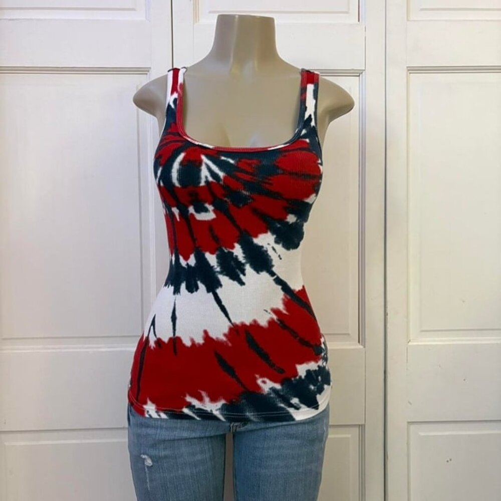Y2K Tie Dye 4th of July Tank Top